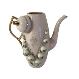 Vintage East Palestine Pottery Co. Made in Japan Decorative Pitcher Lavender Gol